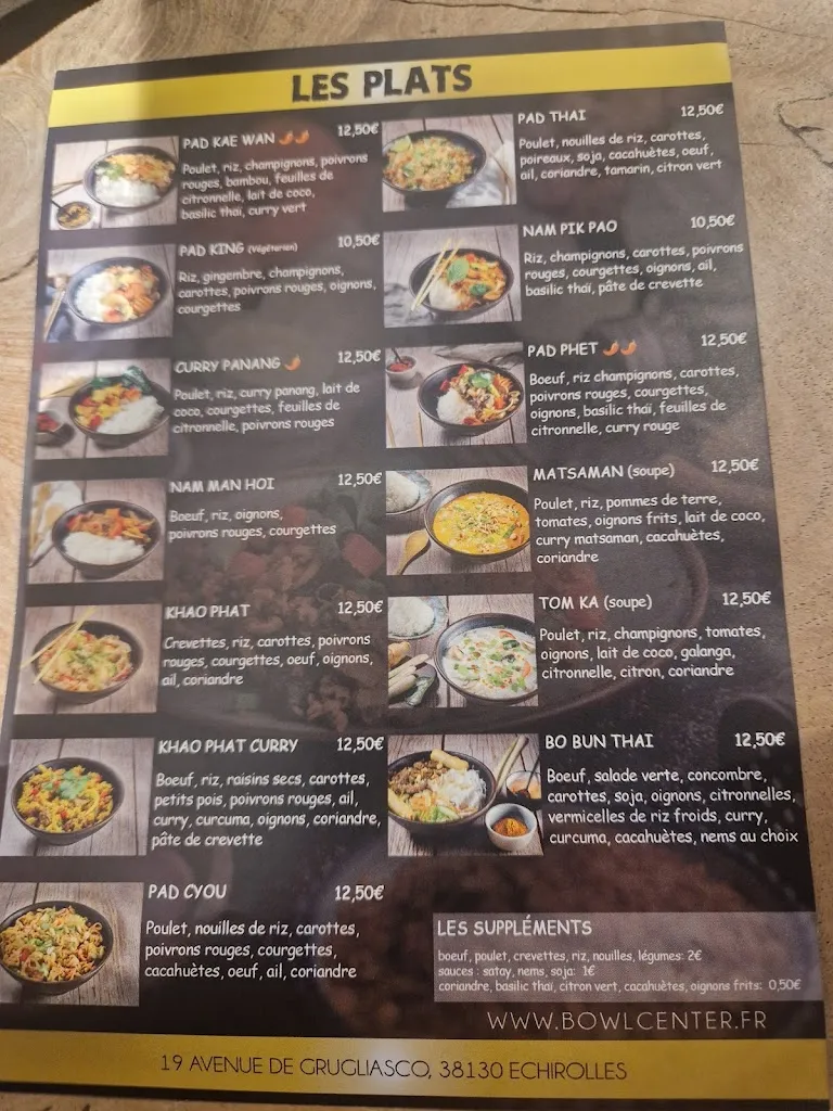 Menu_Paris Bangkok - Bowlcenter Echirolles_Échirolles_image_2