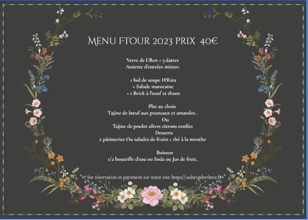 Menu_L'auberge berbère_Sannois_image_1