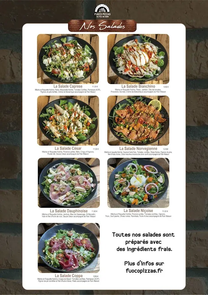 Menu_Fuoco Pizzas Echirolles - Au Feu de Bois - Livraison à Domicile_Échirolles_image_3