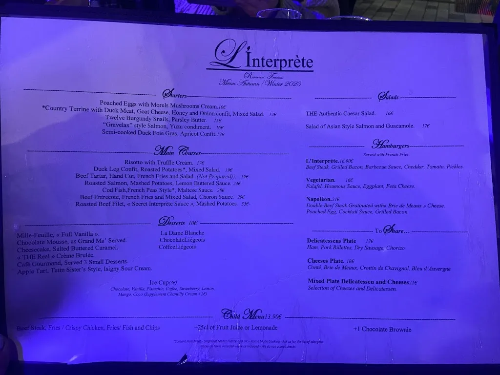 Menü_The Interpreter_Serris_Bild_1