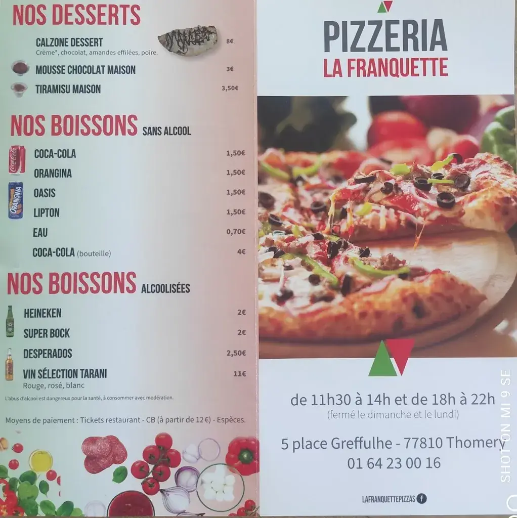 Menu_Pizzeria La Franquette_Thomery_image_1