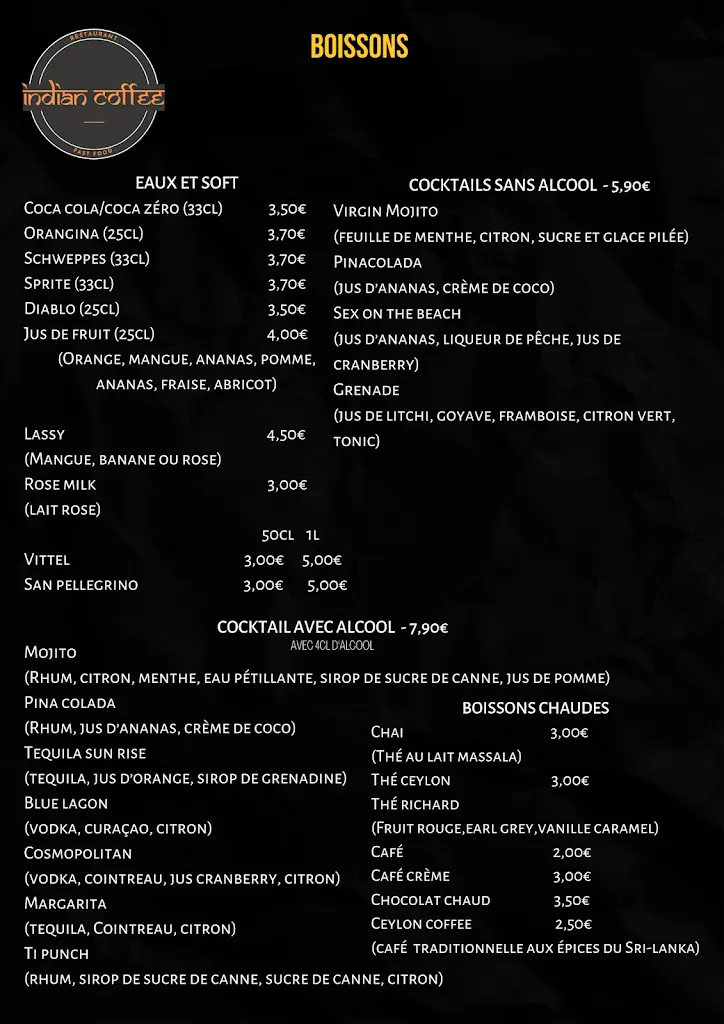Menu_INDIAN COFFEE_Savigny-le-Temple_image_1