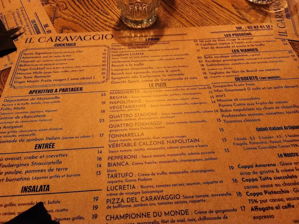 Menu_Il Caravaggio_Vaucresson_imagen_3