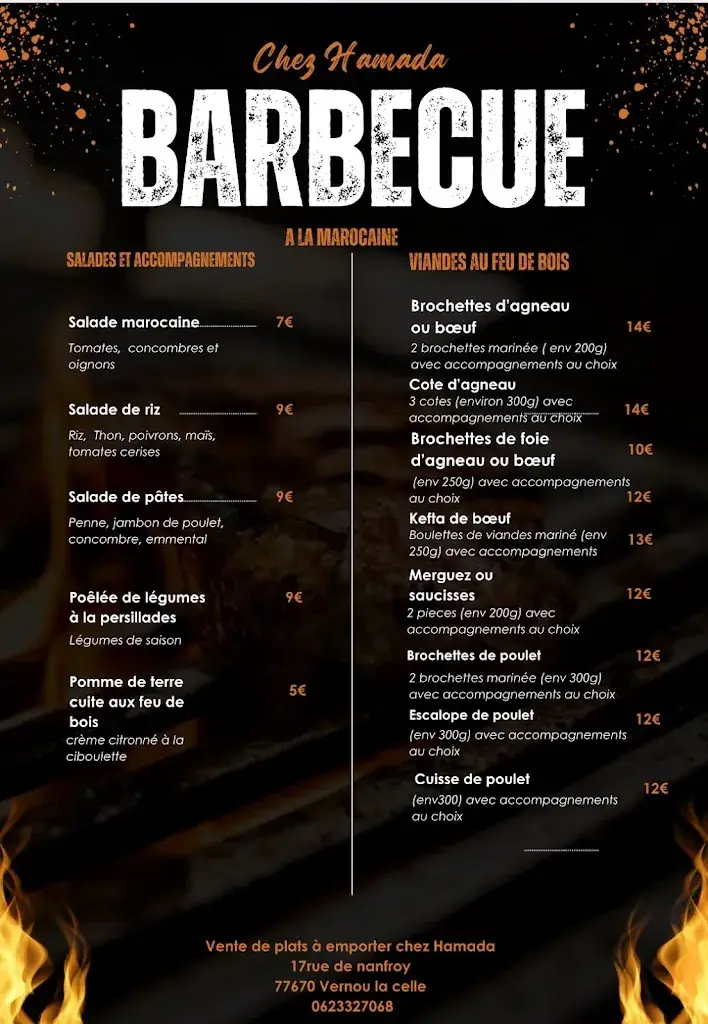 Menu_Chez Hamada vente de plat de cuisine marocaine à emporté sur Vernou la celle_Vernou-la-Celle-sur-Seine_image_4
