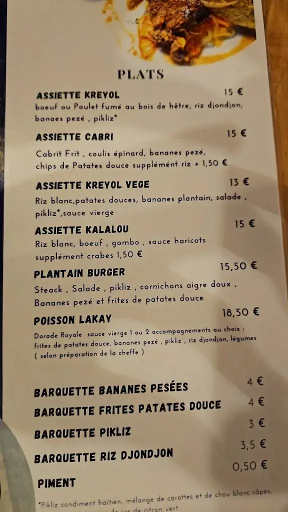 Menü_Le 1804 Restaurant Haïtien_Livry-Gargan_Bild_2