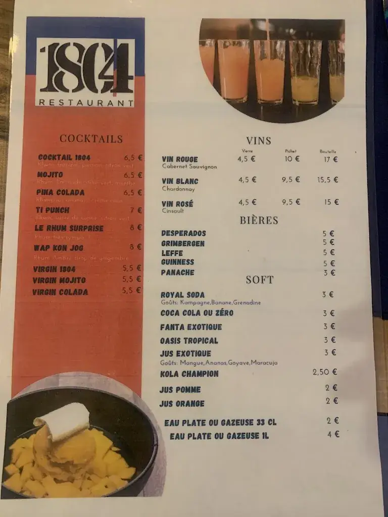 Menü_Le 1804 Restaurant Haïtien_Livry-Gargan_Bild_4