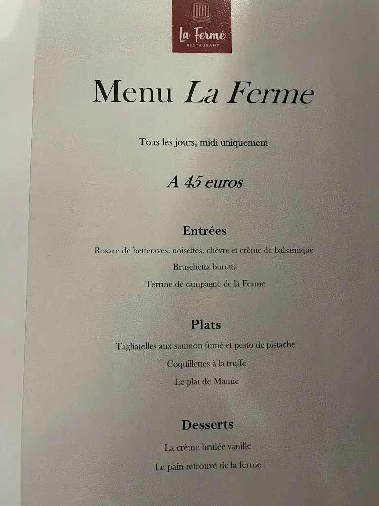 Menu_La Ferme restaurant_Ulis_image_1