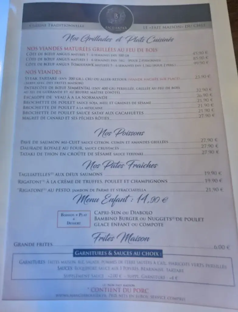 Menu_LE BALTHAZAR Villeparisis_Villeparisis_image_2