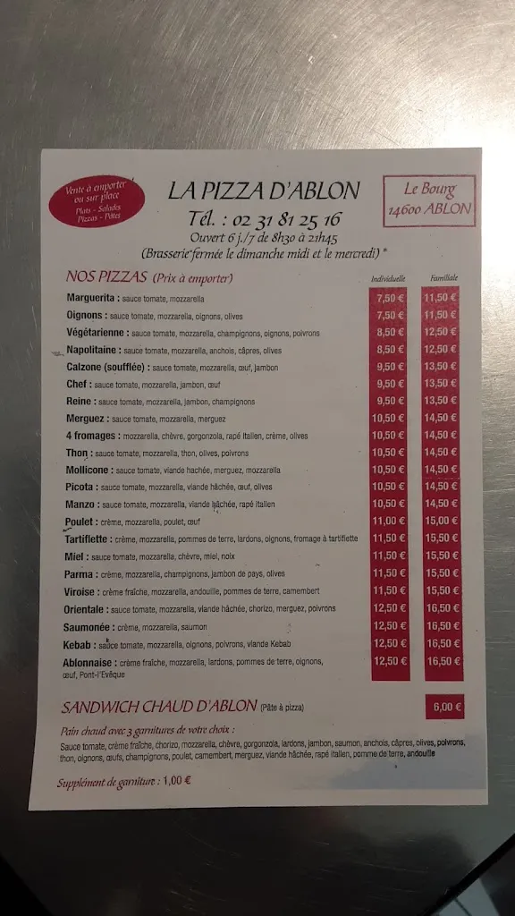 Menu_La pizza d'Ablon_Ablon_image_4