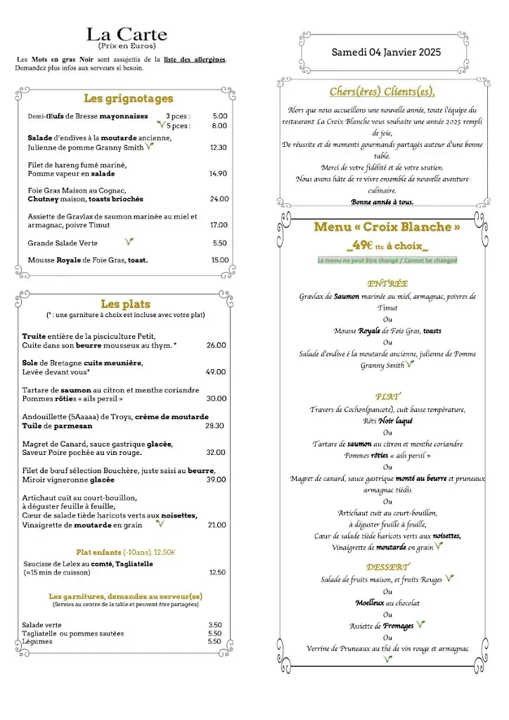 Menu_Relais de la Croix Blanche_Ferney-Voltaire_image_1