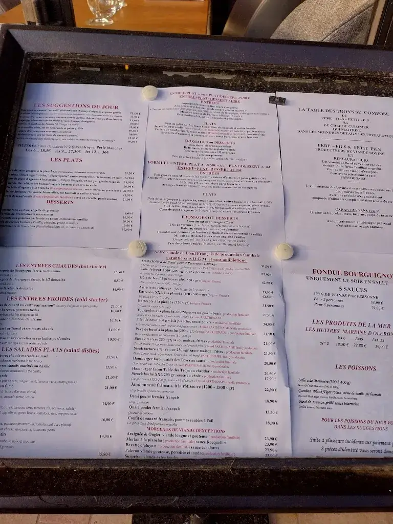 Menu_La Table des Troys_Vincennes_image_1
