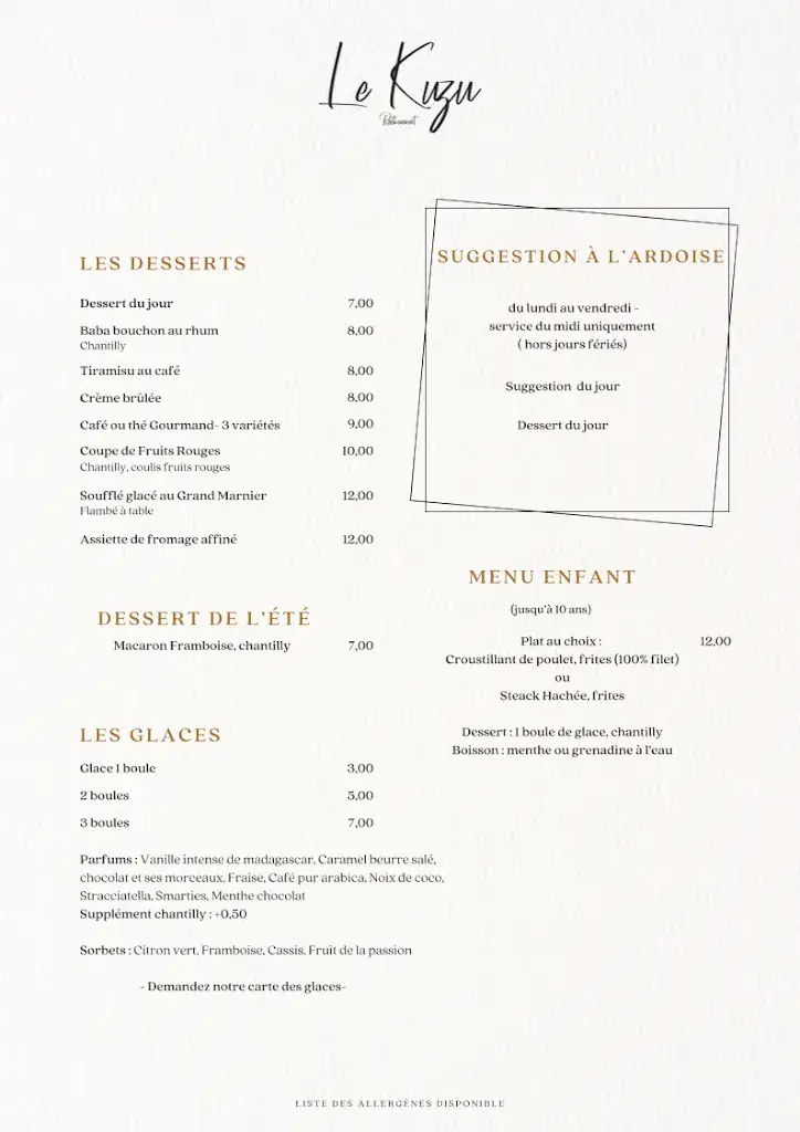 Menu_Le Kuzu Restaurant Brasserie_Villejuif_image_1