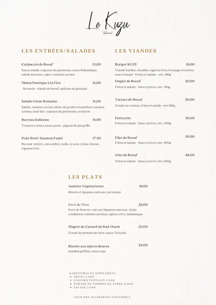 Menu_Le Kuzu Restaurant Brasserie_Villejuif_image_2