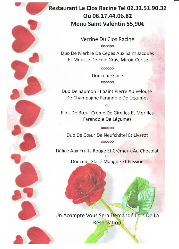 Menu_Restaurant le Clos Racine_Gaillon_image_1