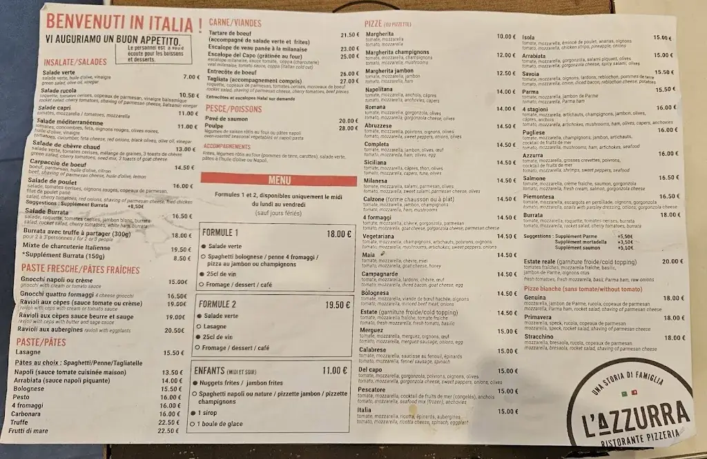 Menu_Ristorante Pizzeria L'Azzurra_Ferney-Voltaire_image_1
