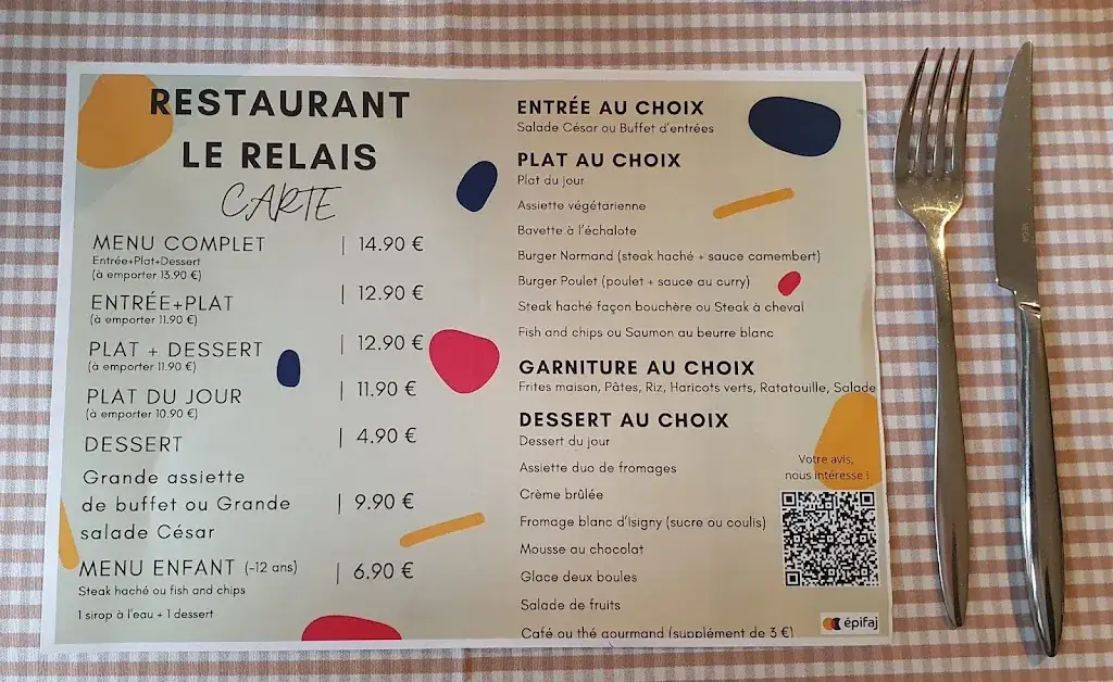 Menu_Le Relais De Bacqueville_Bacqueville-en-Caux_image_1