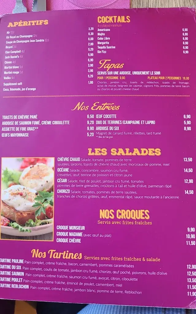 Menu_Le Six_Yvetot_imagen_2