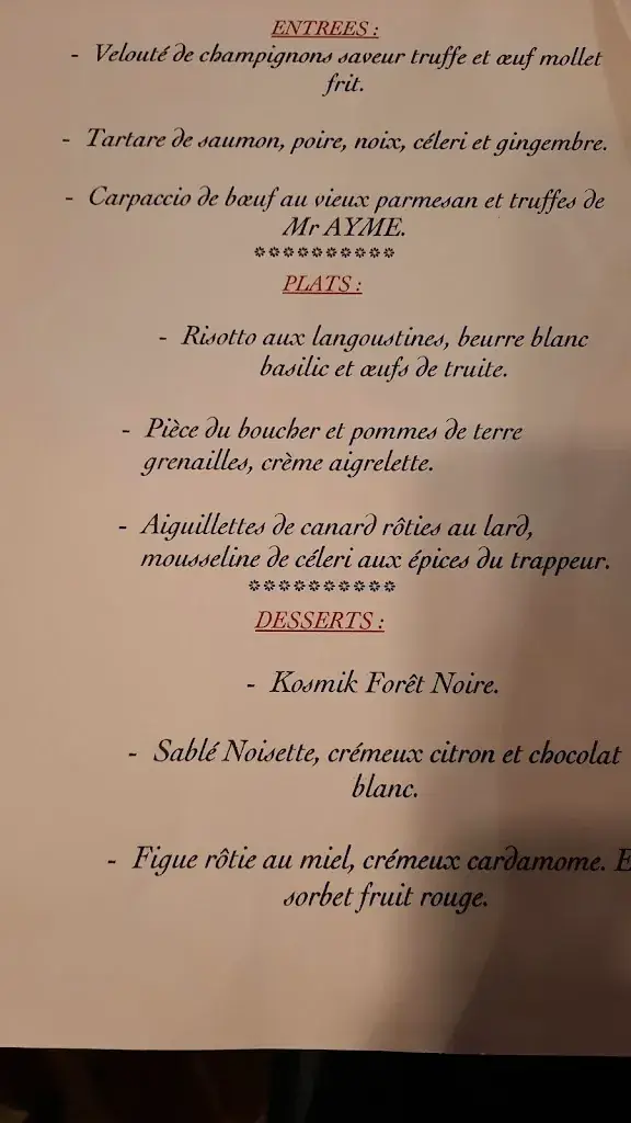 Menu_Le Restaurant Du Roy_Yvetot_immagine_2