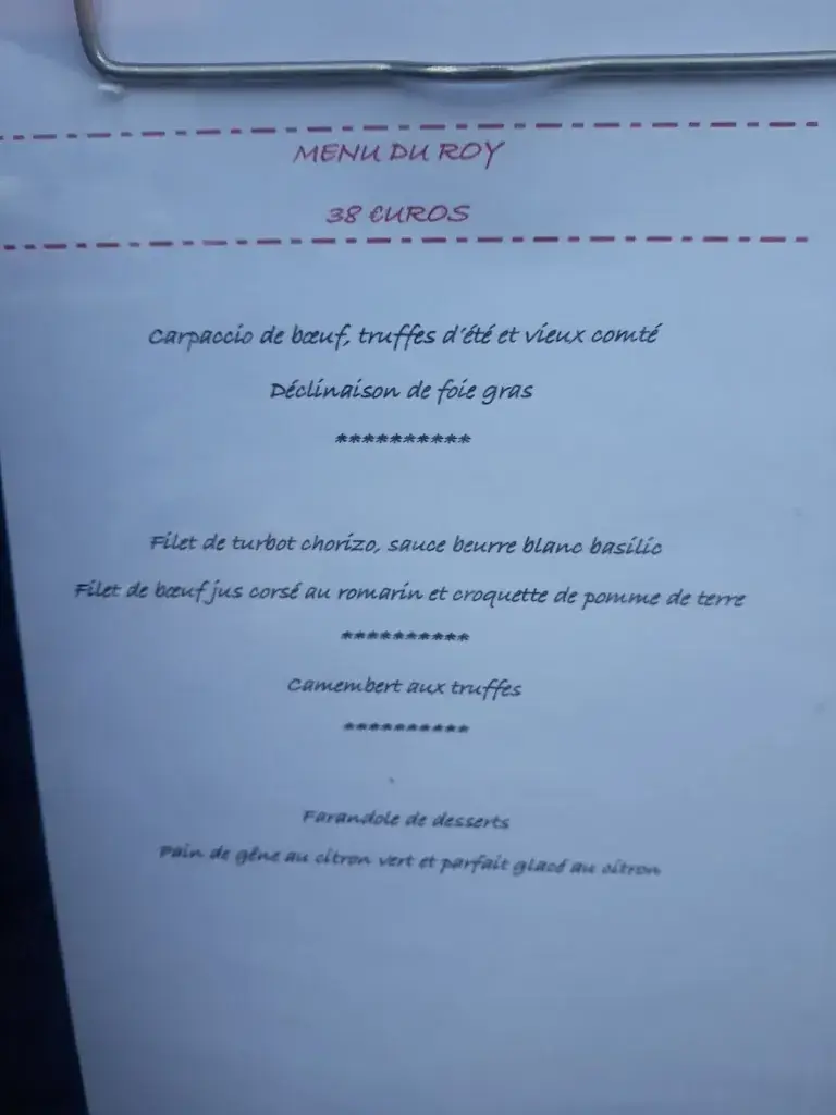 Menu_Le Restaurant Du Roy_Yvetot_immagine_3