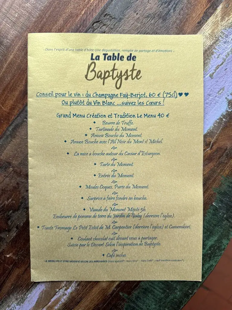 Menu_La Table de Baptyste_Ectot-lès-Baons_image_2