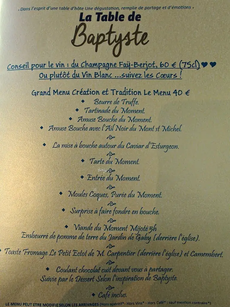 Menu_La Table de Baptyste_Ectot-lès-Baons_image_3
