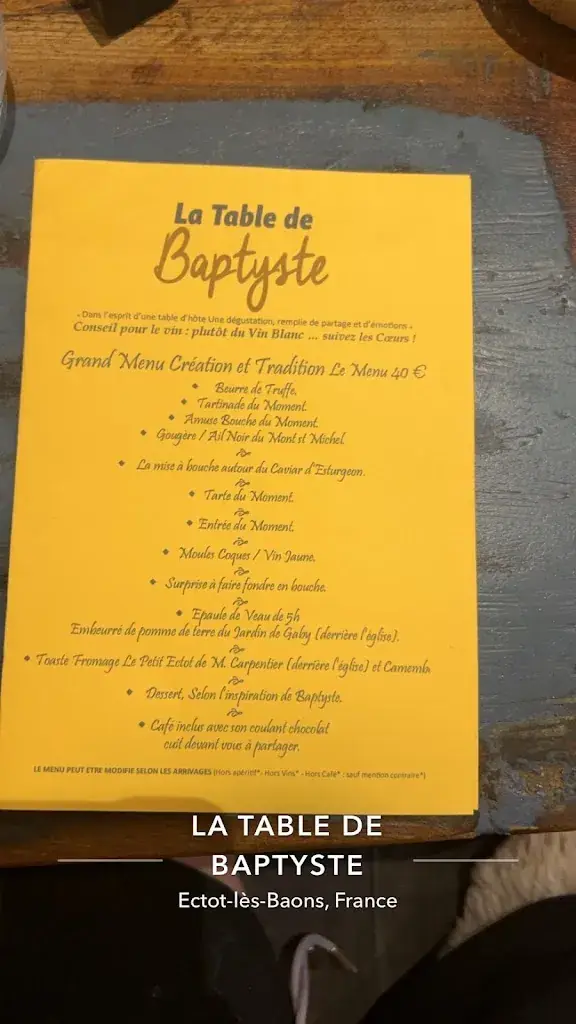 Menu_La Table de Baptyste_Ectot-lès-Baons_image_4