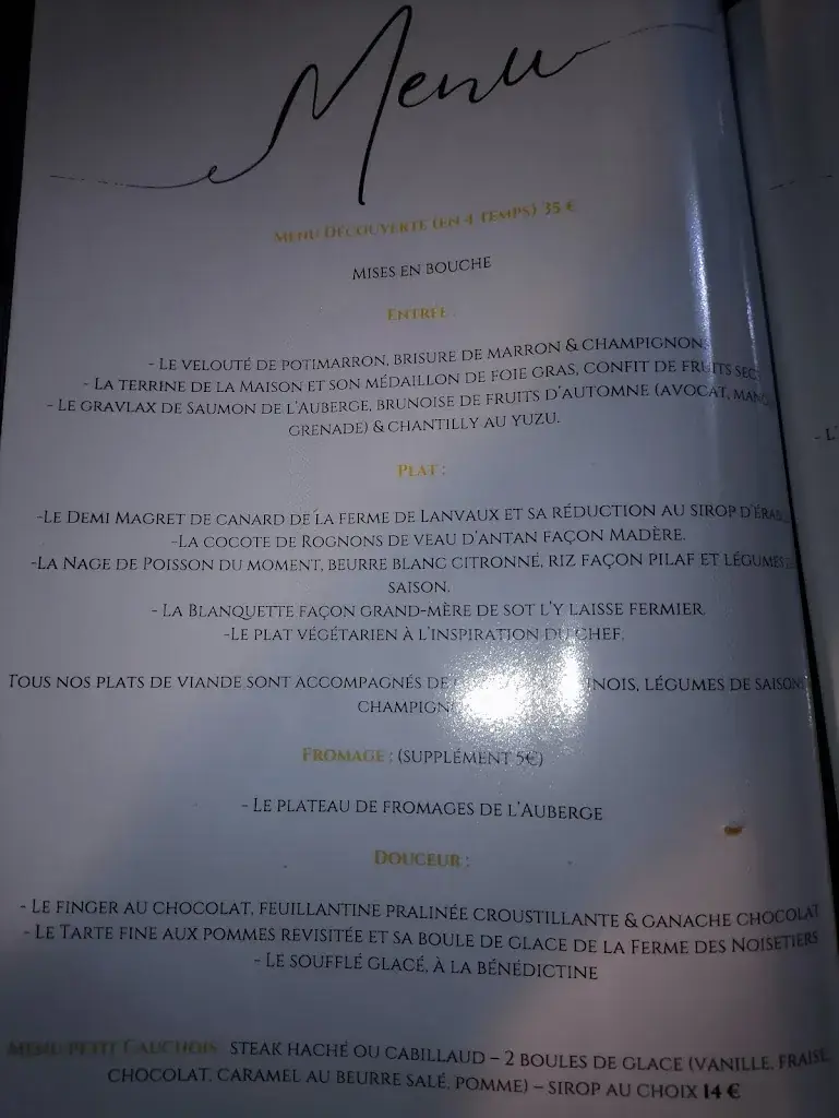 Menu_Auberge du Val au Cesne_Croix-Mare_image_1