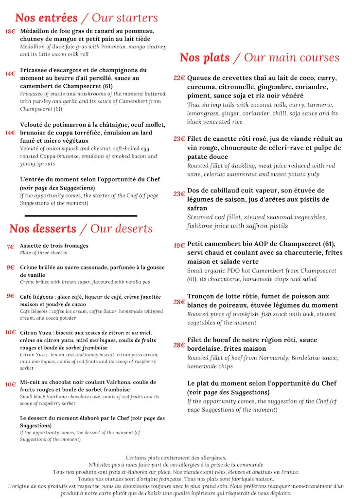 Menu_Auberge de la Fosse Arthour_Saint-Georges-de-Rouelley_image_1