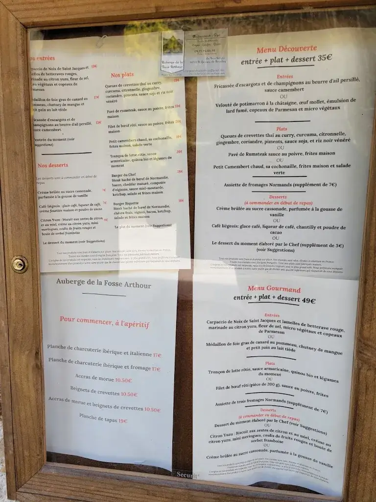 Menu_Auberge de la Fosse Arthour_Saint-Georges-de-Rouelley_image_4