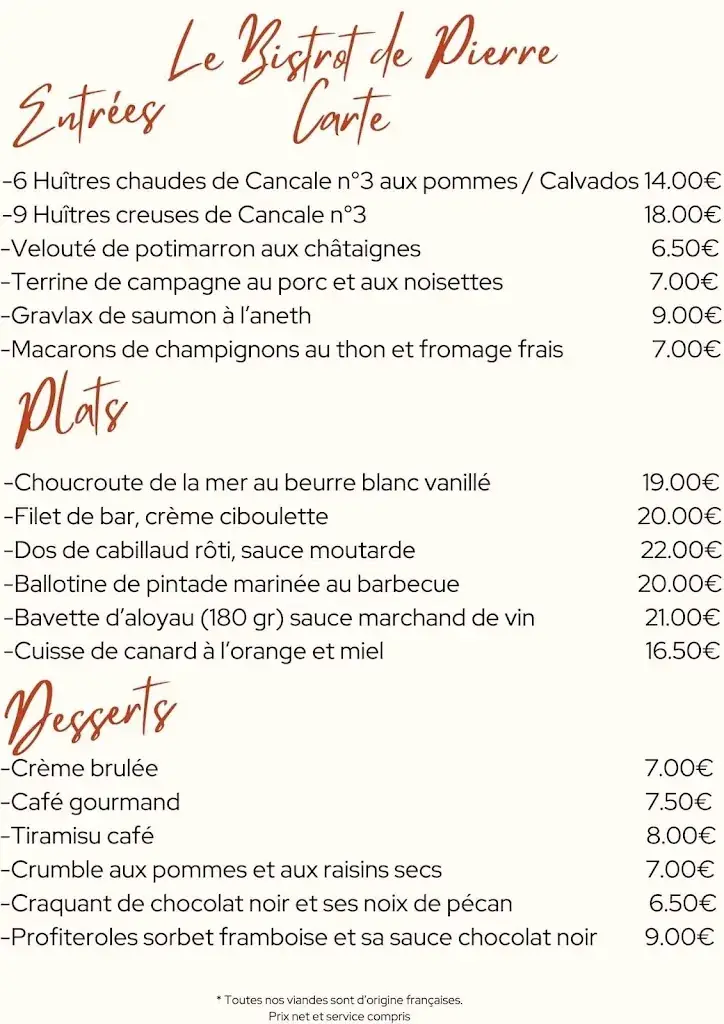 Menu_Le Bistrot de Pierre_Avranches_image_4