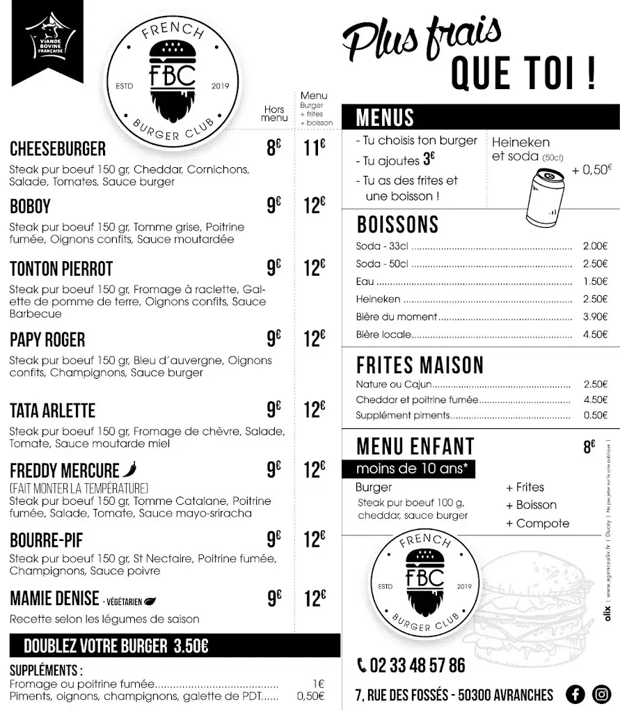 Menu_French Burger Club_Avranches_image_1