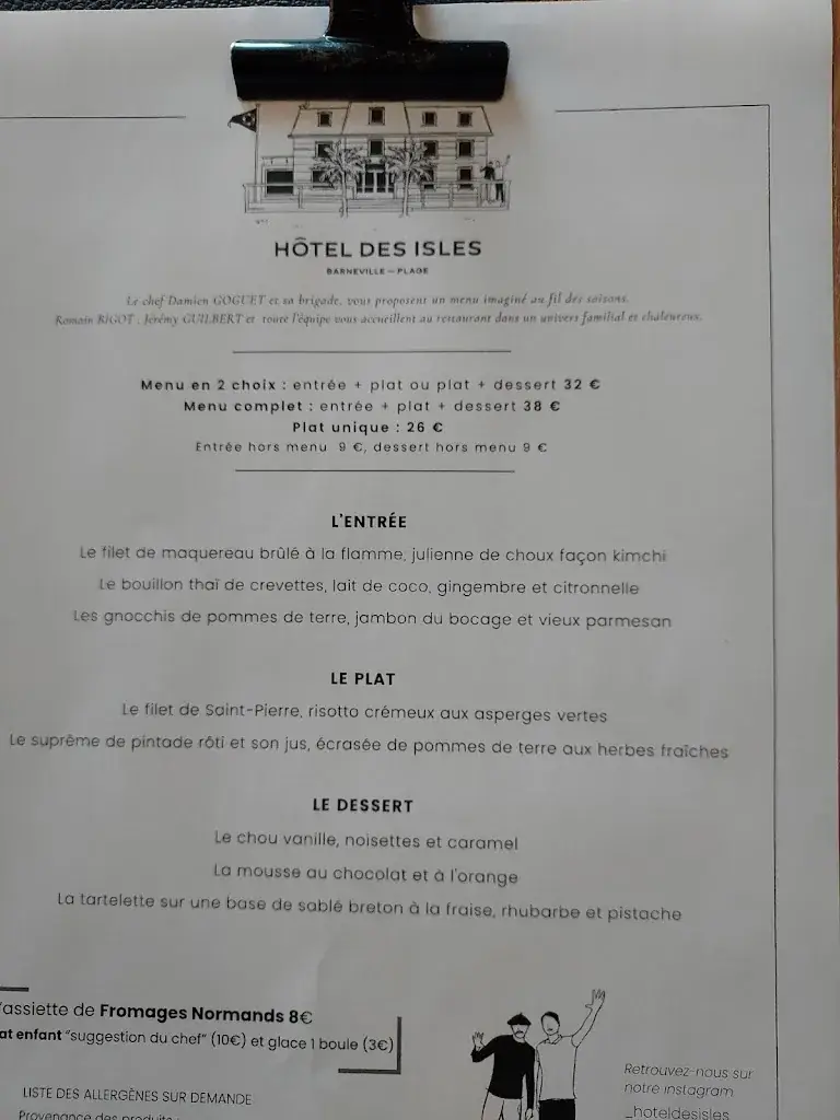 Menu_Hôtel des Isles_Barneville-Carteret_image_3