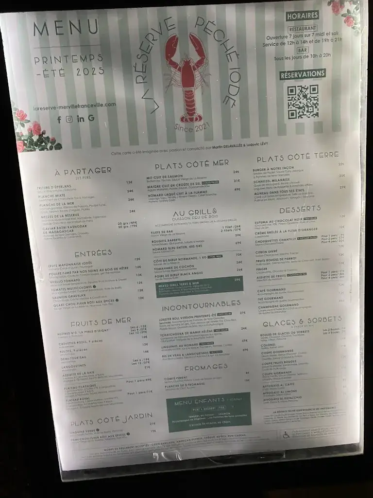 Menu_La Réserve Péché Iodé_Merville-Franceville-Plage_immagine_2