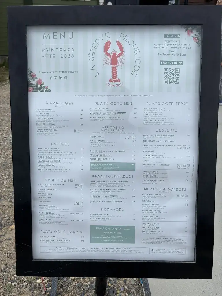 Menu_La Réserve Péché Iodé_Merville-Franceville-Plage_immagine_3