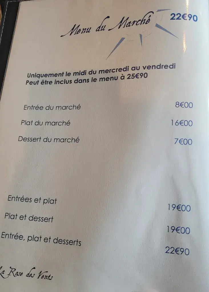 Menu_La Rose Des Vents_Ouistreham_image_2