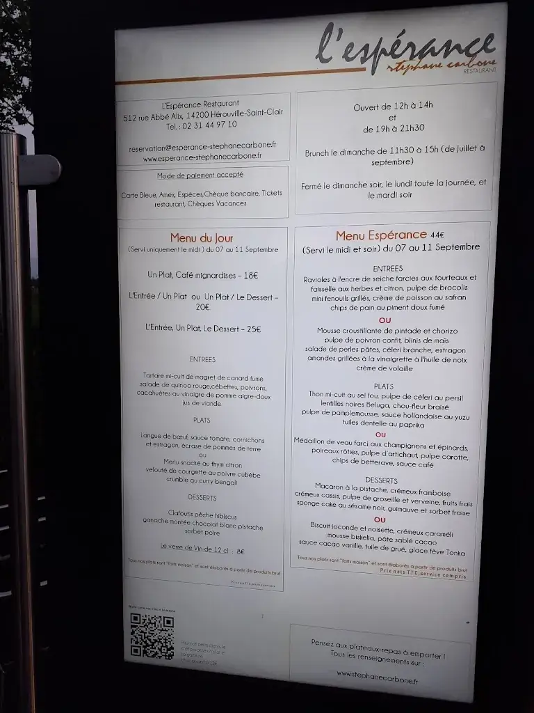 Menu_Restaurant L'Espérance_Hérouville-Saint-Clair_image_4