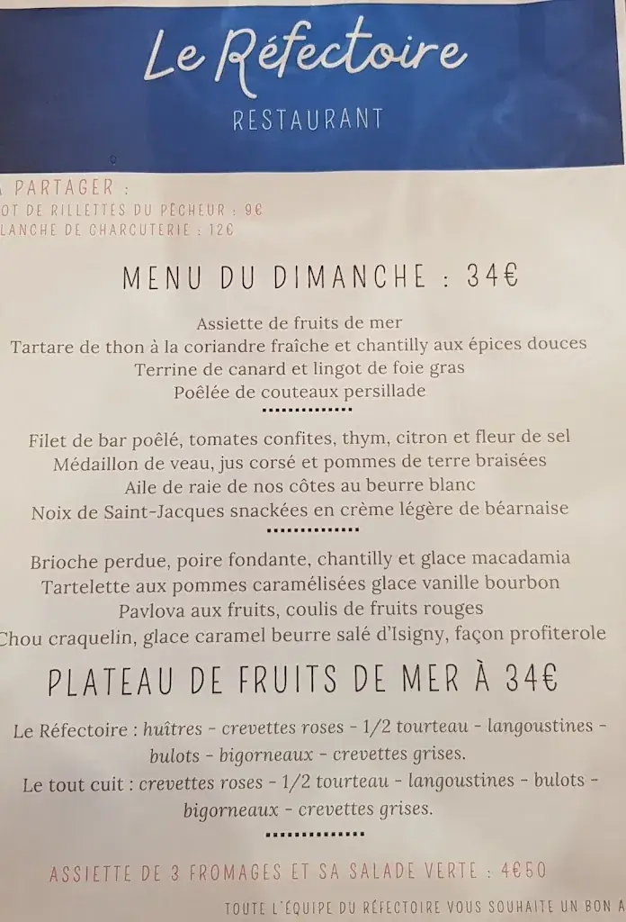 Menu_Le Réfectoire_Duclair_image_1