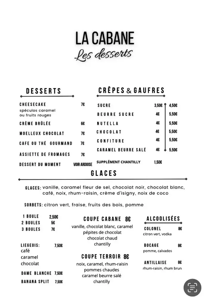 Menu_Restaurant La Cabane des Tamarins_Hague_image_1