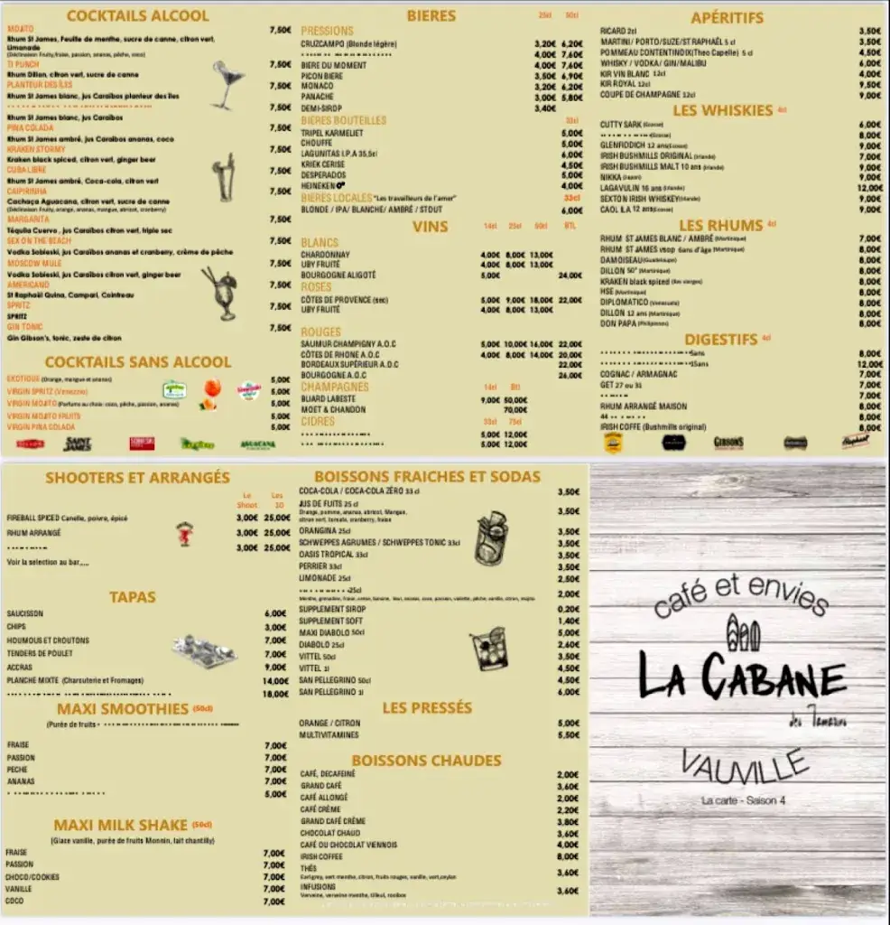 Menu_Restaurant La Cabane des Tamarins_Hague_image_3
