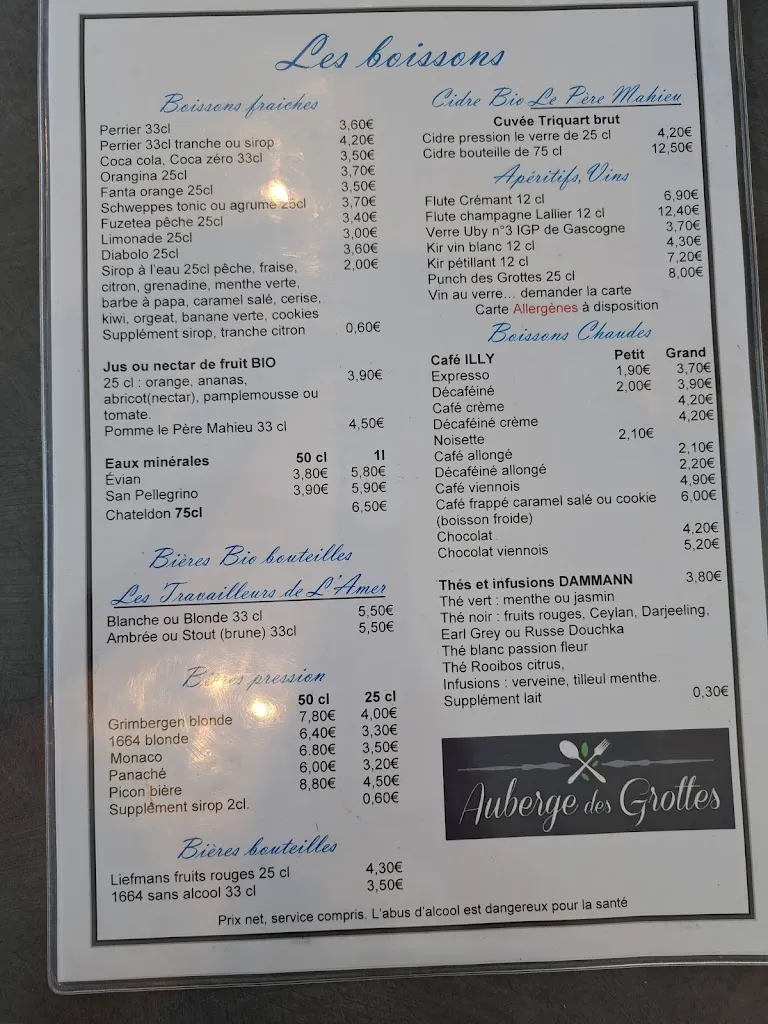 Menu_Auberge des Grottes_Hague_image_2