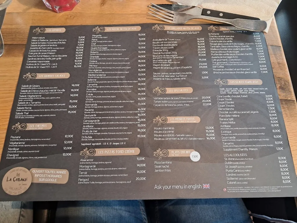 Menu_Restaurant Les Tamarins_Hague_image_1