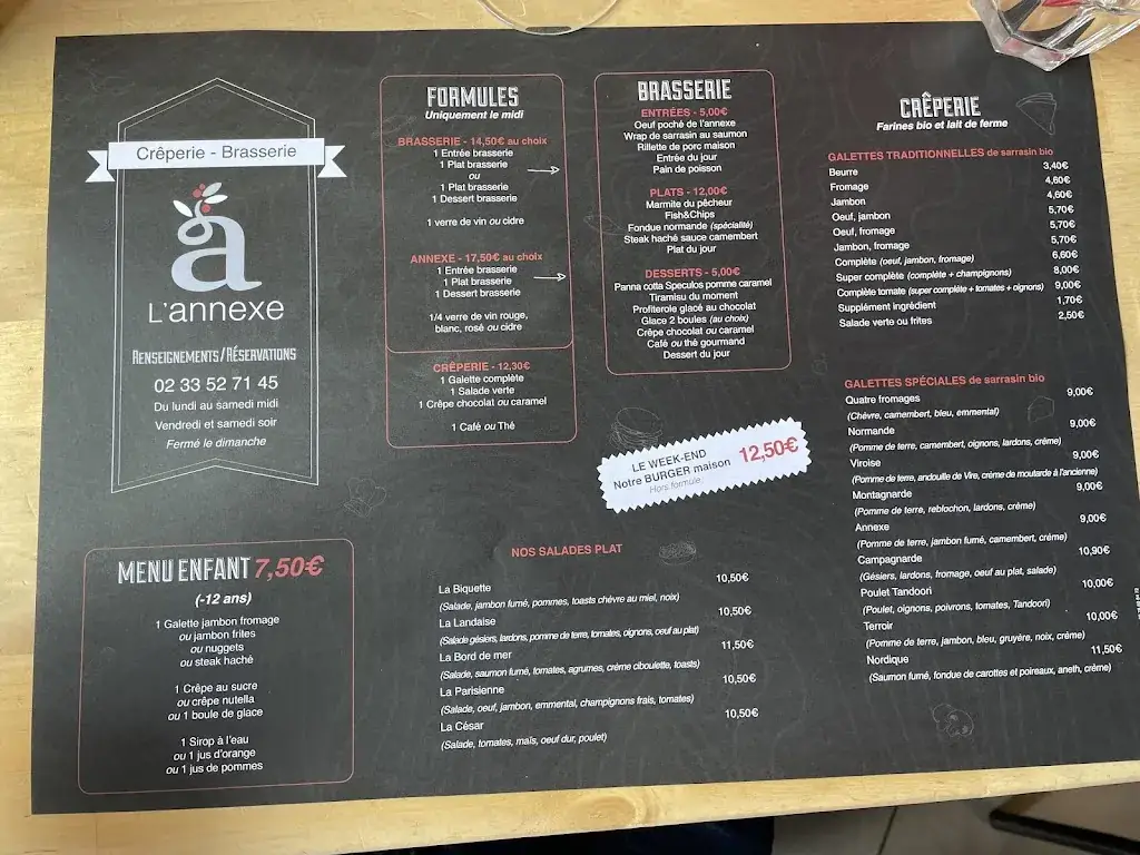 Menu_L'Annexe - Bistrot Gourmand_Hague_image_1
