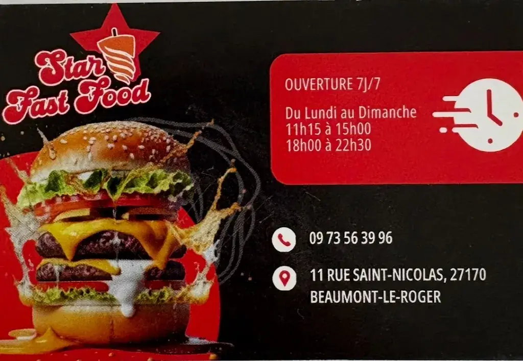 Menu_Star Fast food_Beaumont-le-Roger_image_1