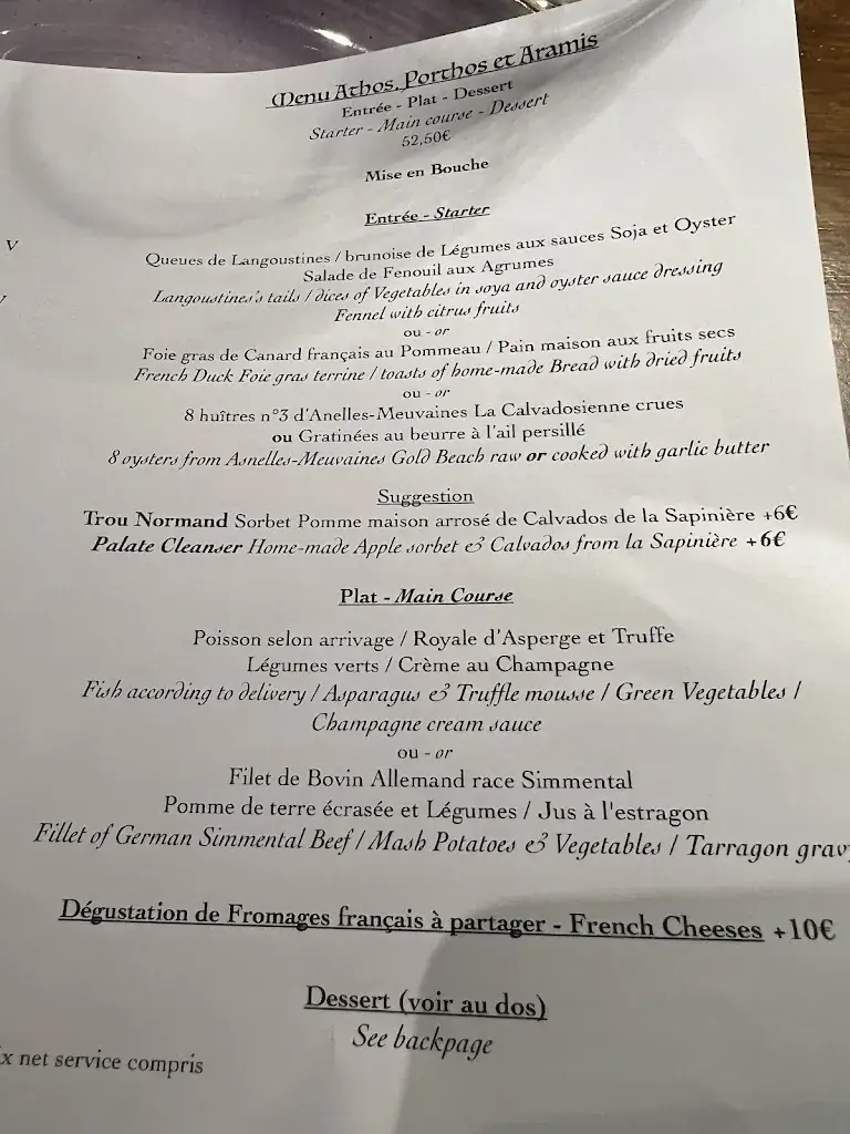 Menu_La Rapière_Bayeux_image_4