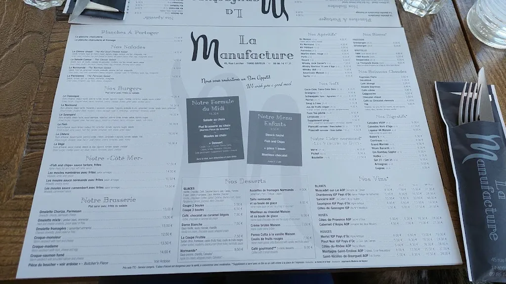 Menu_La Manufacture_Bayeux_image_2
