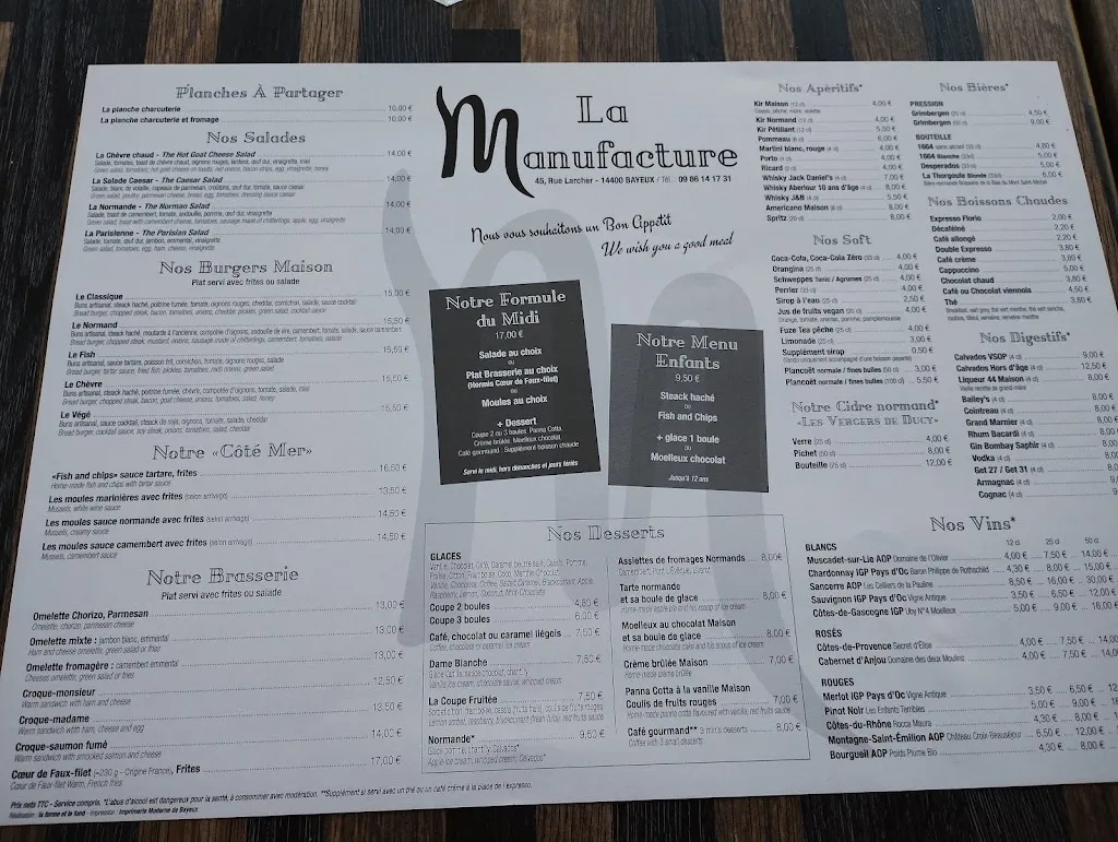 Menu_La Manufacture_Bayeux_image_4