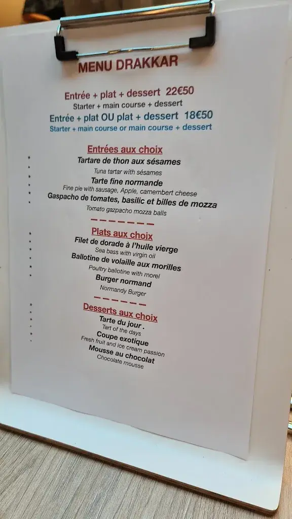 Menu_Le Drakkar_Bayeux_image_3