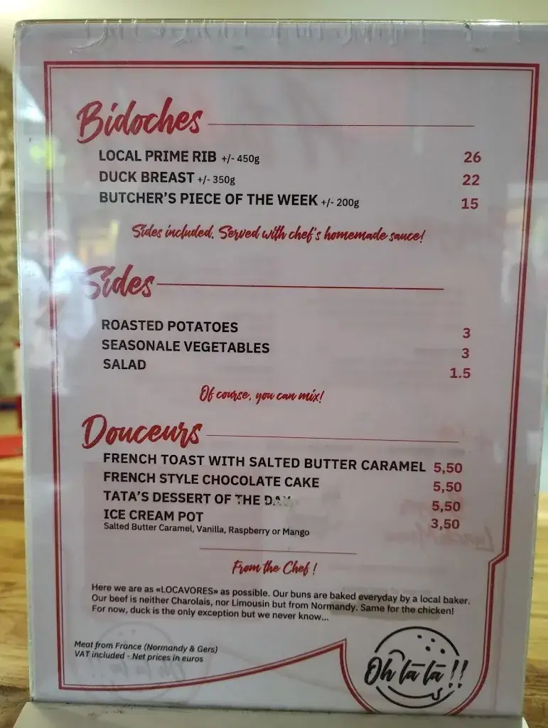 Menu_Oh La La !!_Bayeux_image_4