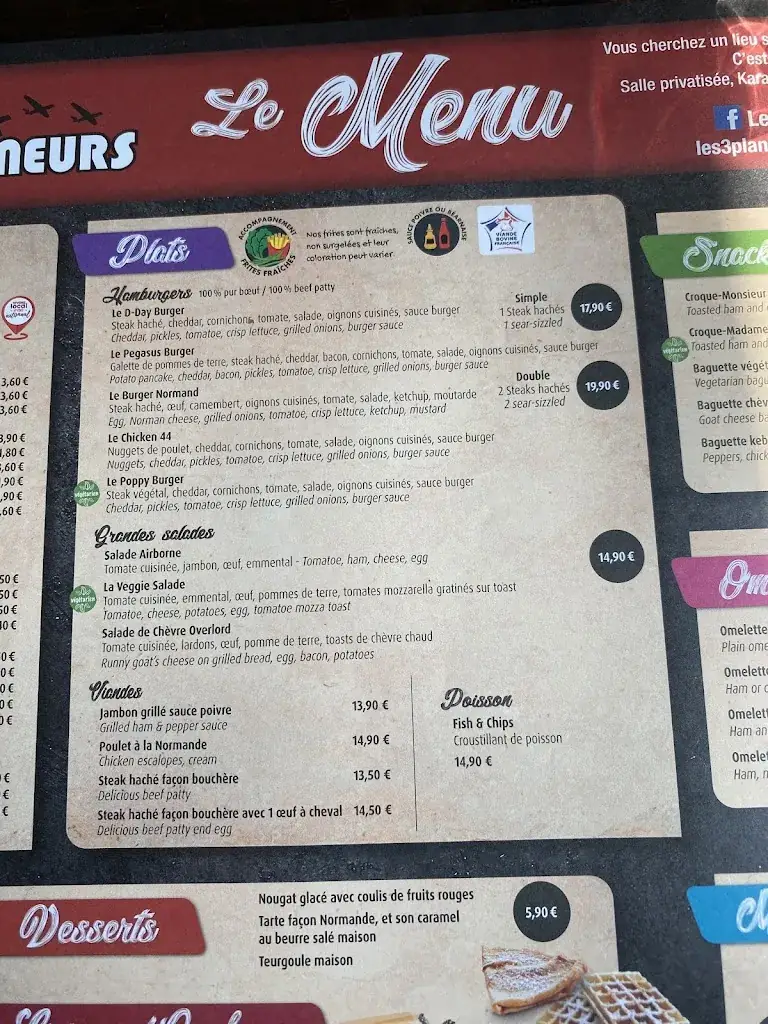 Menu_Les 3 Planeurs - restauration en continu_Bénouville_image_2