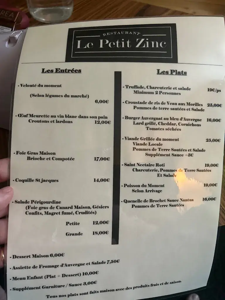 Menu_Le Petit Zinc_Gannat_image_2